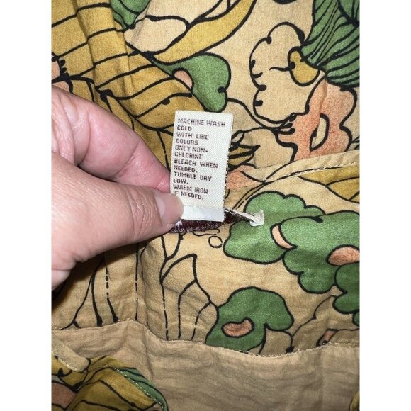 Vintage FOREVER 21 Cotton Floral Print A-Line Above Knee Skirt Size Large - Picture 8 of 8